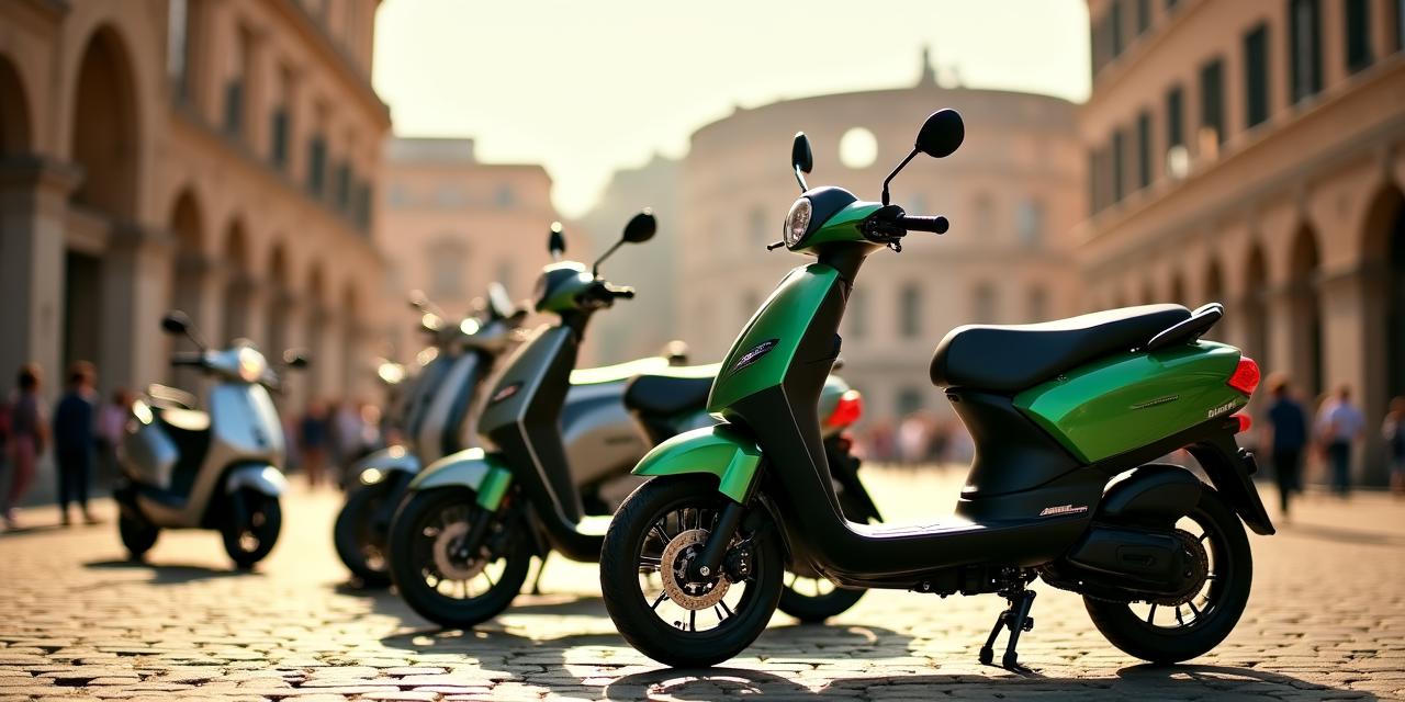 Flotta di biciclette e scooter davanti al Colosseo